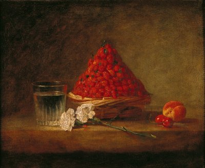 Cesta com morangos silvestres, c.1761 de Jean Baptiste Simeon Chardin